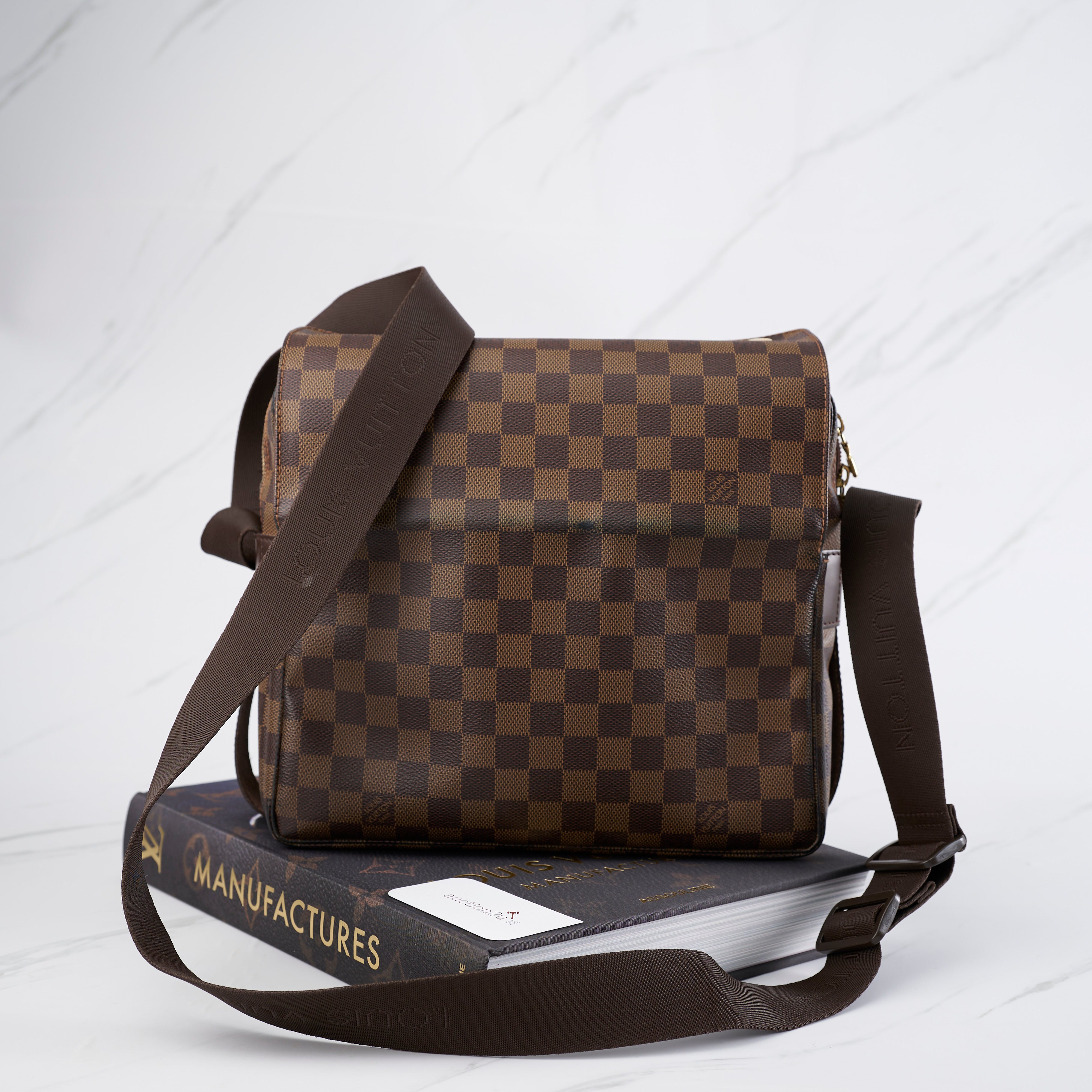 Louis Vuitton Damier Ebene Canvas Leather Naviglio Messenger Bag