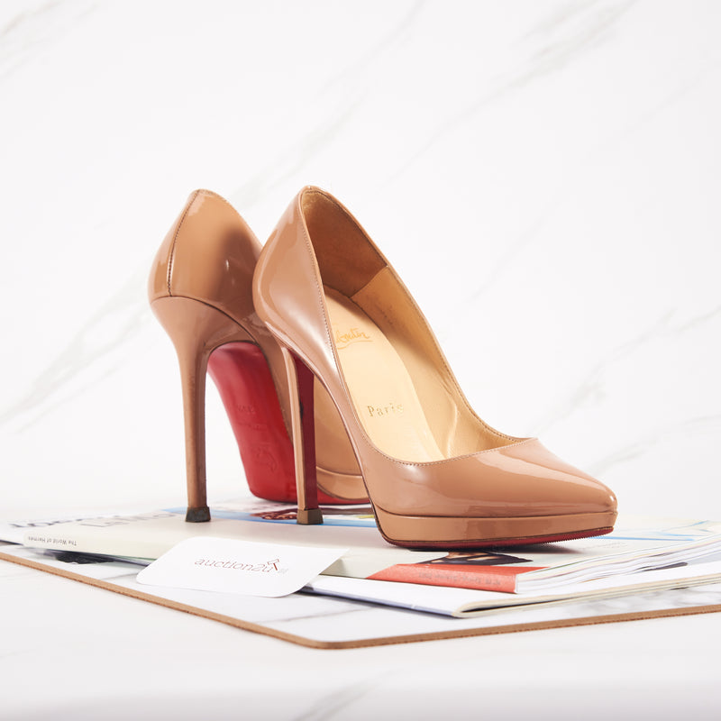 [Pre-owned] Christian Louboutin Pigalle Plato Nude | Size 35.5