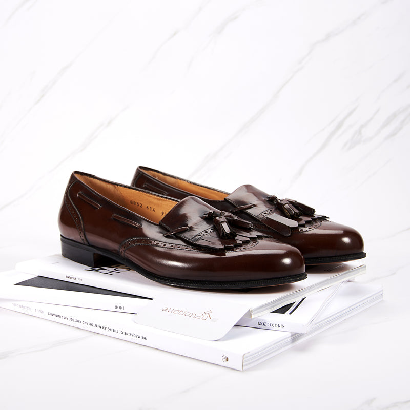[Pra-milik] Salvatore Ferragamo Brown Leather Tassel Loafer | Saiz: 9.5 