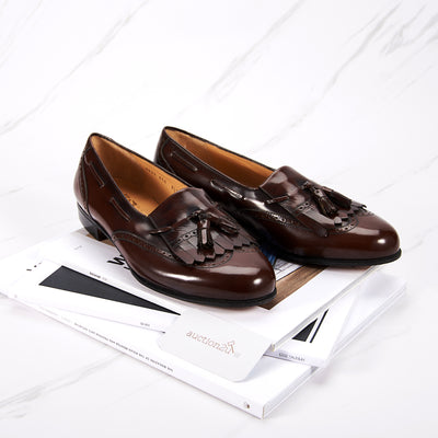 [Pre-owned] Salvatore Ferragamo Brown Leather Tassel Loafer | Size: 9.5