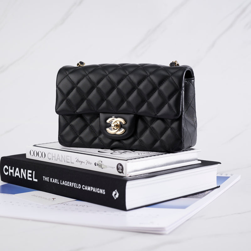 NEW] Chanel Mini Rectangular Flap Bag  Lambskin Black & Gold-Tone Me –  Auction2u Malaysia