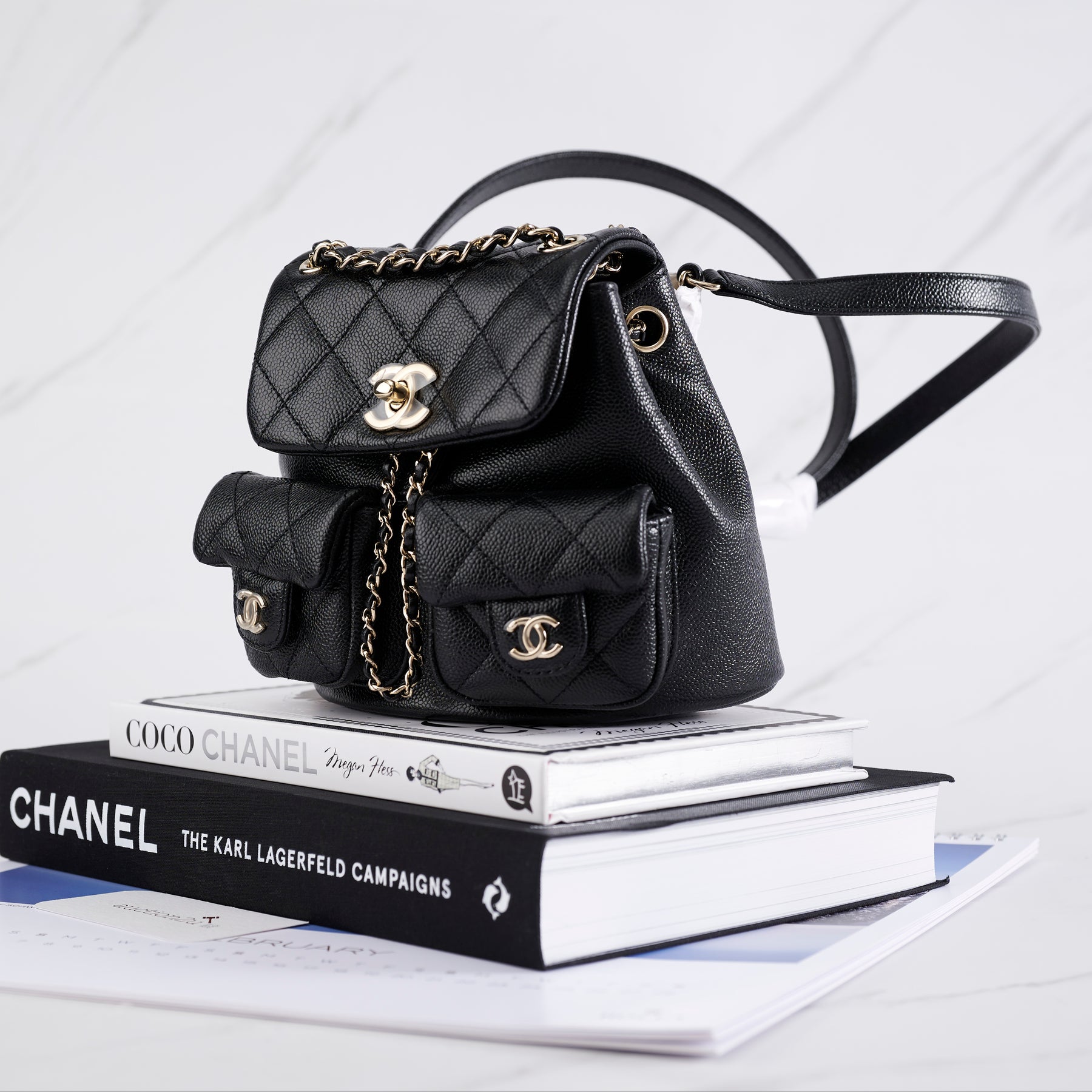 NEW] Chanel 23P Small Backpack  Grained Shiny Calfskin Black & Gold- –  Auction2u Malaysia