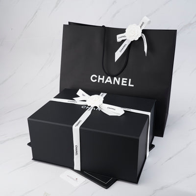 [BARU] Beg Flap Chanel Dengan Pemegang Atas (Pemegang Coco Kecil) | Kulit Anak Lembu Berbutir Hitam &amp; Logam Nada Emas 