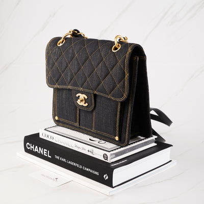[NEW] Chanel 23S Backpack | Denim Black , Gold and Ruthenium Hardware