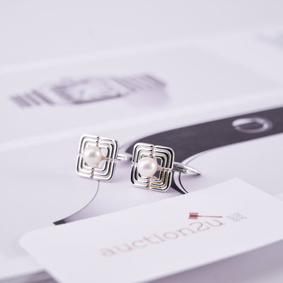 [Pre-owned] Mikimoto Cufflinks Pearl Silver