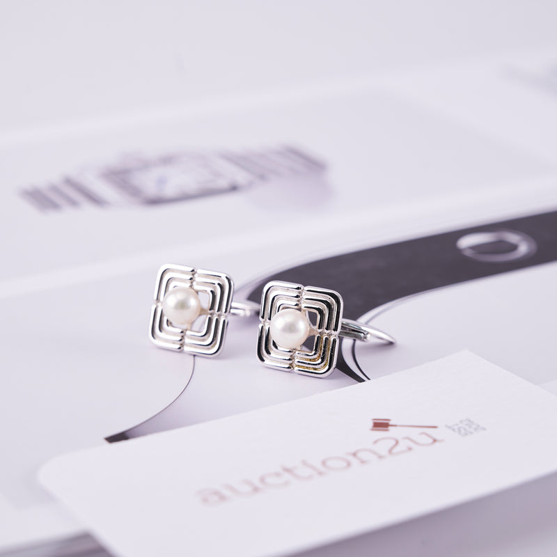 [Pre-owned] Mikimoto Cufflinks Pearl Silver