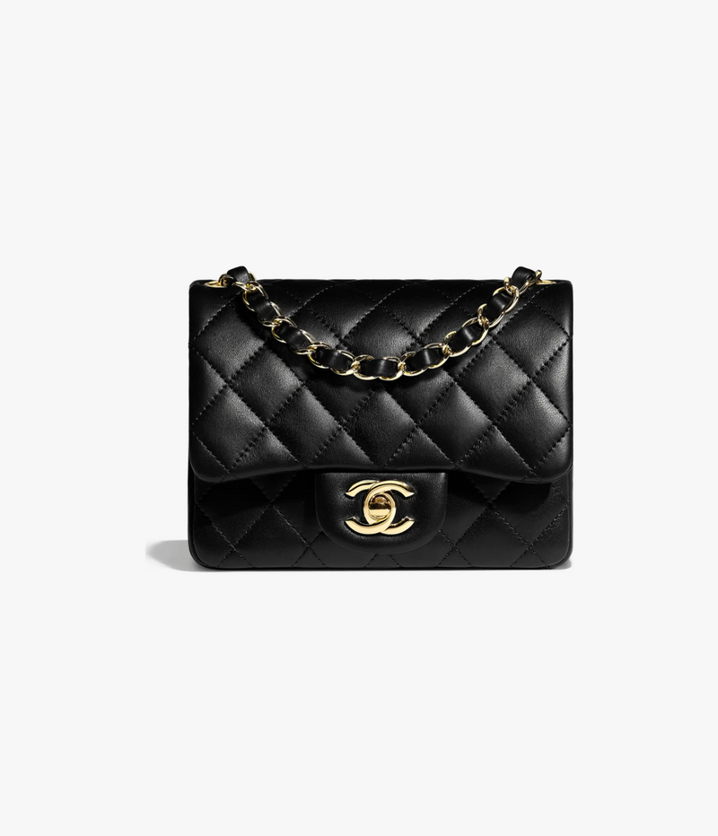 [BARU] Beg Mini Flap Chanel | Kulit Lambskin Black &amp; Gold-Tona Metal 