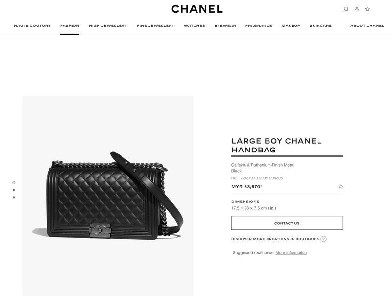 [Pra-milik] Chanel Large Boy | Kulit Paten &amp; Logam Perak 