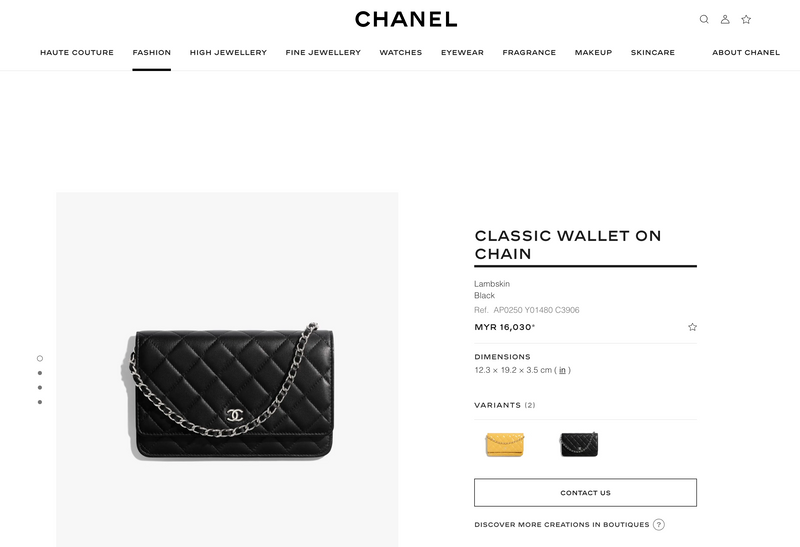 [Pre-milik] Dompet Chanel Pada Rantaian | Kulit Domba &amp; Logam Nada Perak 