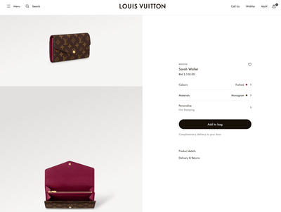 [Open Box] Louis Vuitton Monogram Monogram Sarah Long Flap Wallet | Fuchsia