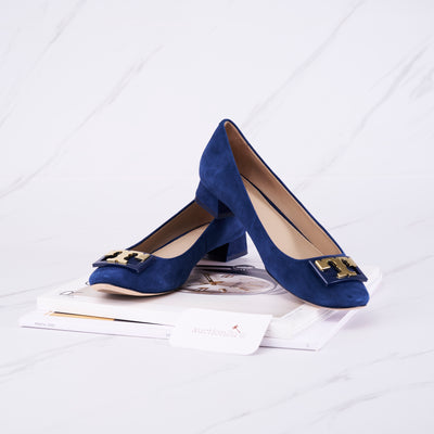 [Pre-owned] Tory Burch Suede Pumps, Royal Navy  | Size : 7.5
