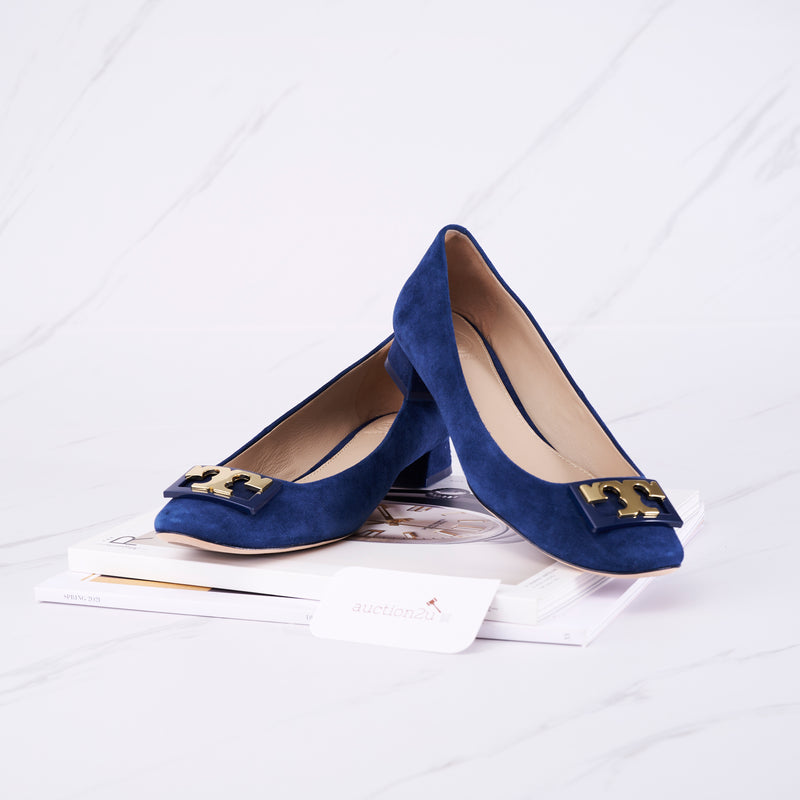 [Pre-owned] Tory Burch Suede Pumps, Royal Navy  | Size : 7.5