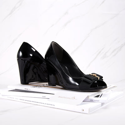 [Pre-owned] Tory Burch Patent Leather Pump in Black | Size : 6.5