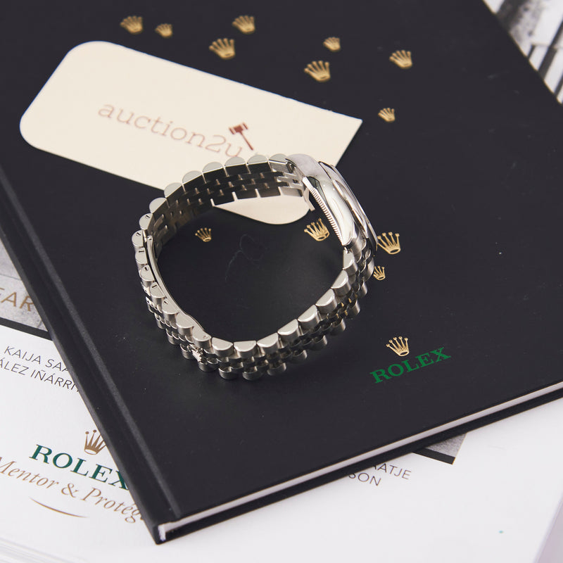 [Pre-milik] Rolex Lady-Datejust 179174-0031 26mm | Oystersteel &amp; Emas Putih, Dail Set Berlian Perak, Gelang Jubli 