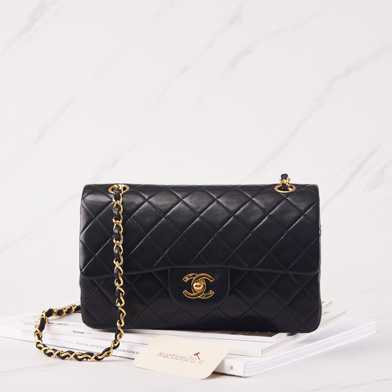 Pre-owned] Chanel Small Classic Bag  Vintage, Calfskin & 24K Gold-To –  Auction2u Malaysia