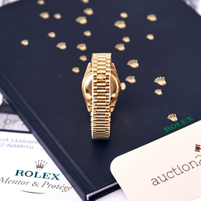 [Pre-milik] Rolex Lady-Datejust 69178 26mm | Emas Kuning 18K, Dail Set Berlian, Gelang Presiden 