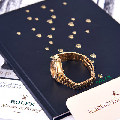 [Pre-owned] Rolex Lady-Datejust 69178 26mm | 18K Yellow Gold, Diamond-Set Dial, President Bracelet