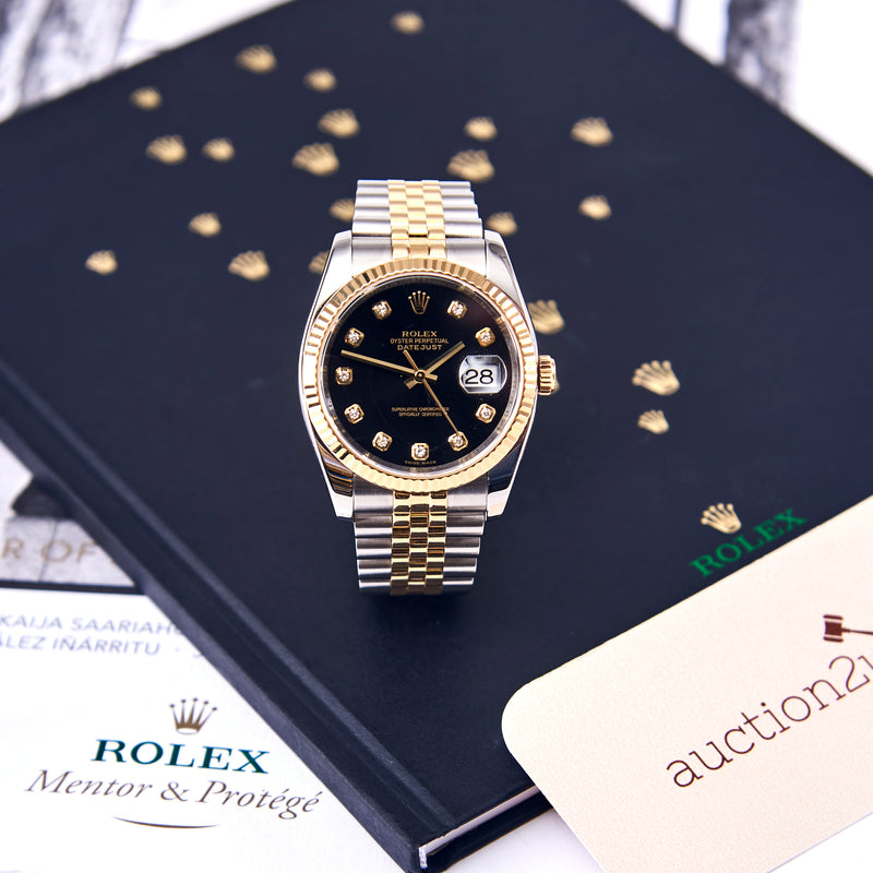 [Open Box] Rolex Datejust 36 116233-0158 36mm | Oystersteel & Yellow Gold, Diamond-Set Dial