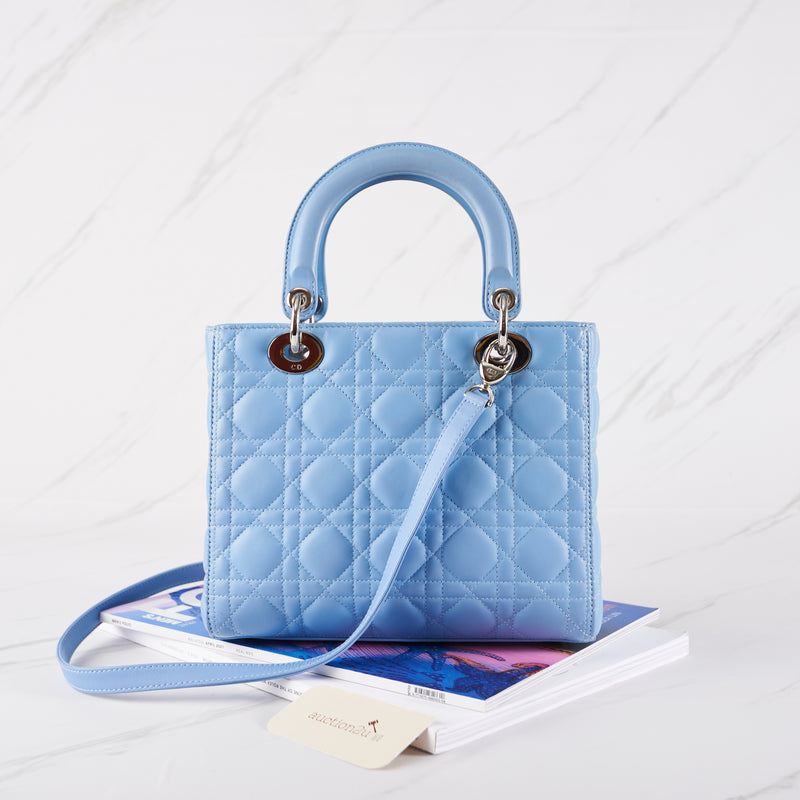 [Pra-milik] Beg Christian Dior Lady Dior | Perkakasan Perak 