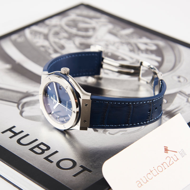 [Pre-owned] Hublot Classic Fusion Titanium Blue 511.NX.7170.LR 45mm