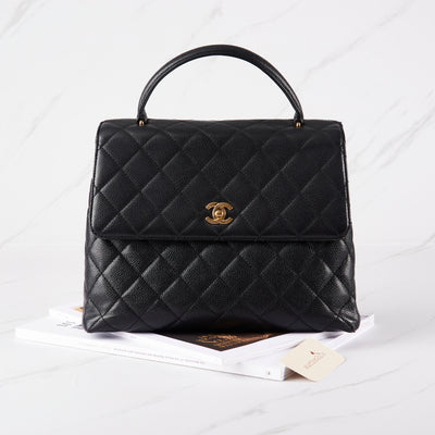 [Pra-milik] Chanel Kelly Handbag | Vintaj, Kaviar &amp; Logam Nada Emas 24K 
