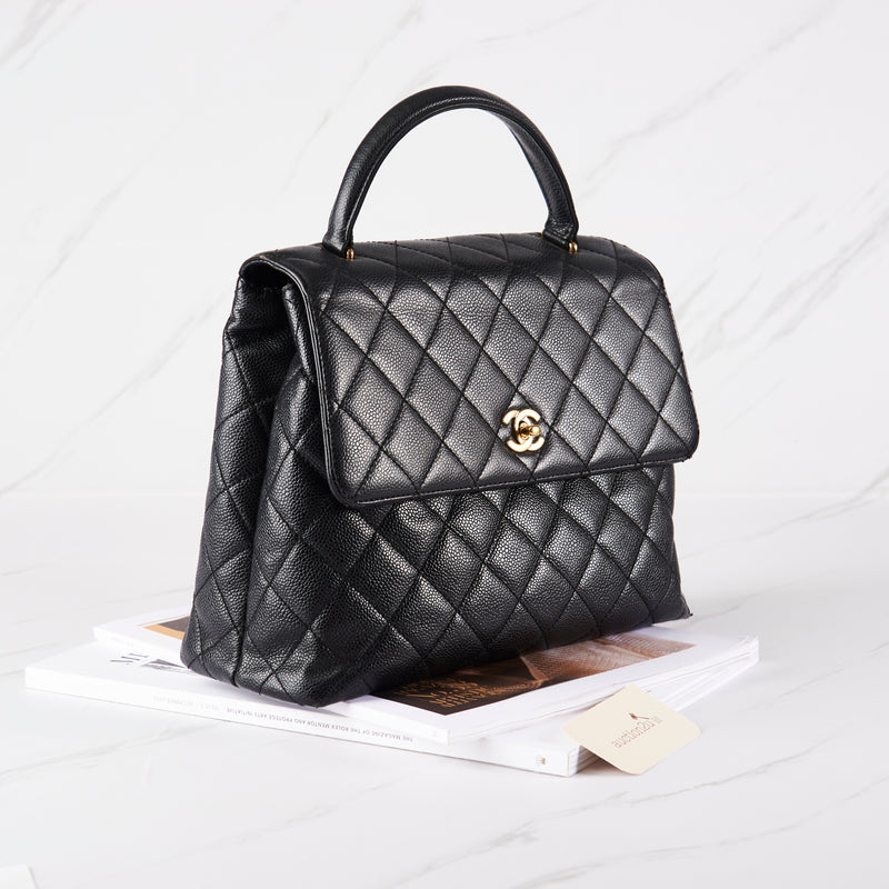 [Pra-milik] Chanel Kelly Handbag | Vintaj, Kaviar &amp; Logam Nada Emas 24K 
