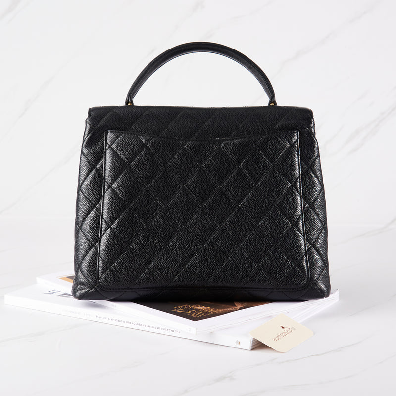 [Pre-owned] Chanel Kelly Handbag | Vintage, Caviar & 24K Gold-Tone Metal