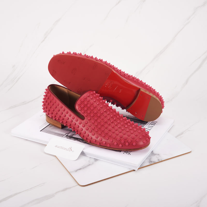 [Open Box] Christian Louboutin Rollerboy Spikes Flat Red Shoes | Size: 44.5