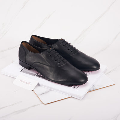 [Open Box] Christian Louboutin Black Leather Shoes | Size: 46