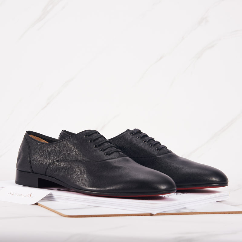 [Open Box] Christian Louboutin Black Leather Shoes | Size: 46