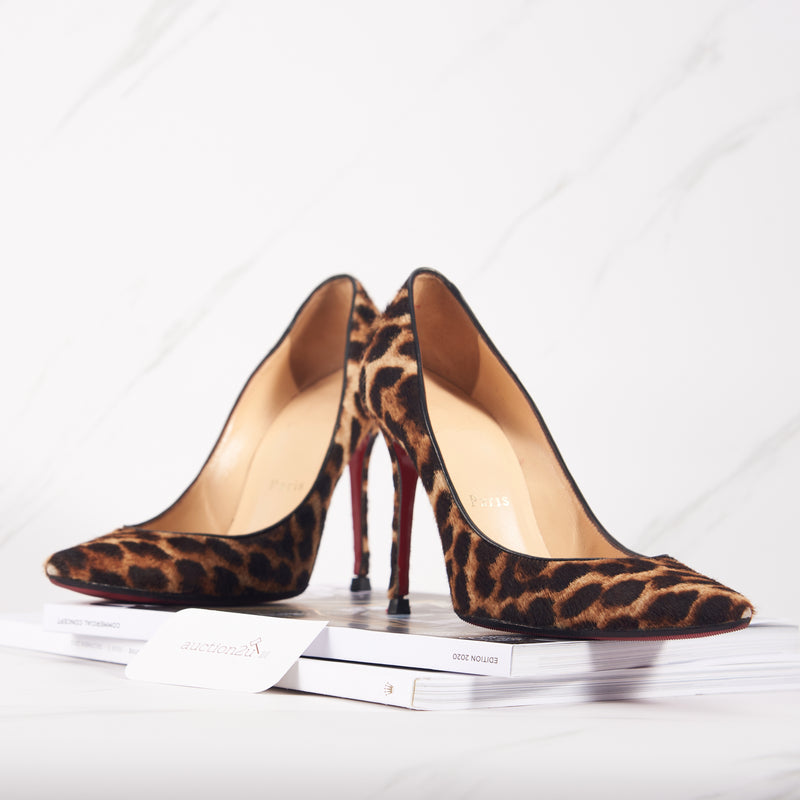 [Pre-owned] Christian Louboutin Leopard Print Calf Hair Pigalle Follies Pumps | Size: 37