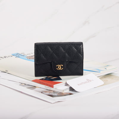 CHANEL Caviar Quilted Large Flap Wallet Black 1295778