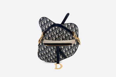[Pra-milik] Beg Pelana Christian Dior | Blue Dior, Oblique Jacquard, Perkakasan Perak 