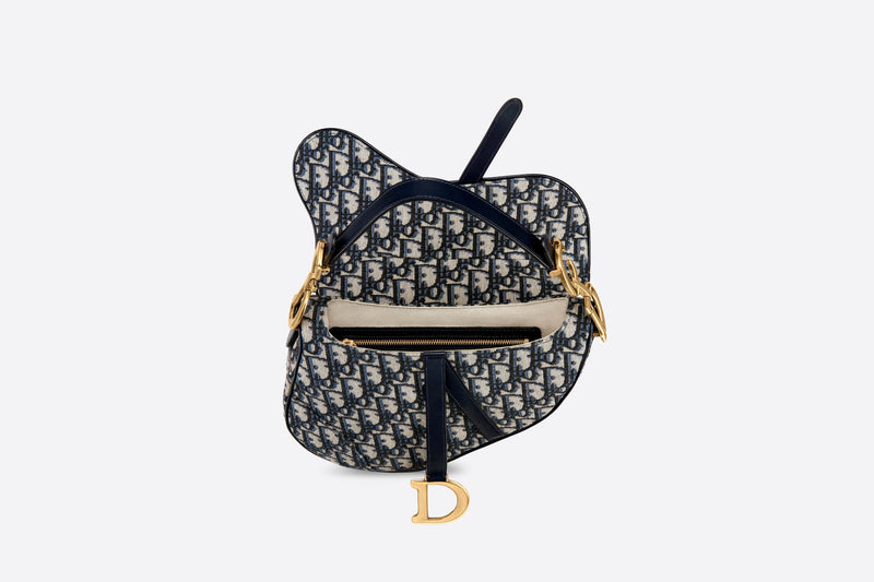 [Pre-owned] Christian Dior Saddle Bag | Blue Dior, Oblique Jacquard, Silver Hardware