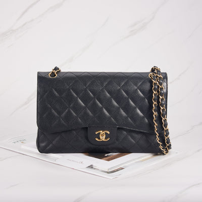 [Pre-owned] Chanel Large Classic Bag | Caviar & Gold-Tone Metal