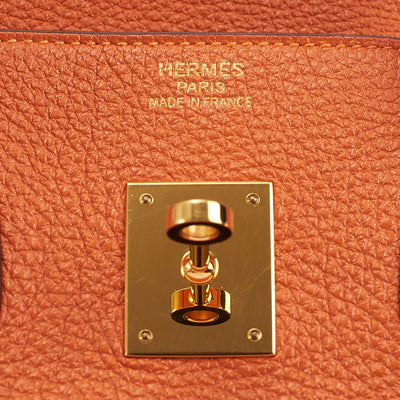 [Pre-milik] Hermès Birkin 35 | Feu, Kulit Togo, Perkakasan Emas 