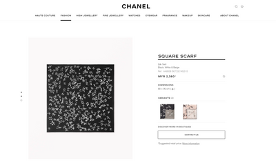 [Pre-owned] Chanel Cocomark Square Scarf 100% Cotton Black / White
