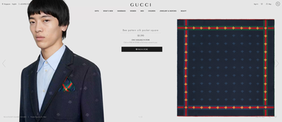 [Pre-owned] Gucci Buckle Square Scarf in Blue