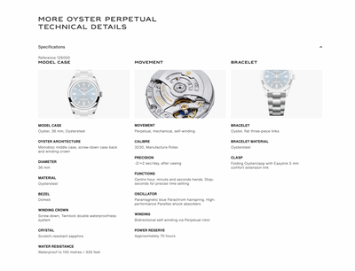 [BARU] Rolex Oyster Perpetual 36 126000-0003 | Dail Biru, 36mm 