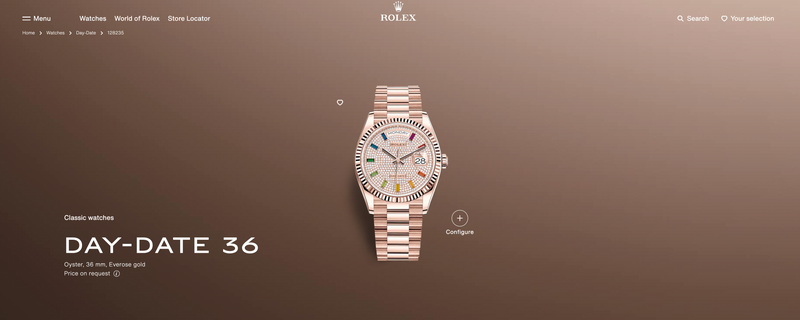 [NEW] Rolex Day-Date 36 128235-0039 | Everose Gold, Fluted, Paved-Rainbow, President