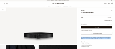 [NEW] Louis Vuitton Initiales 40mm Belt | M9229Q, CE.LV 40 EPI Noir 110