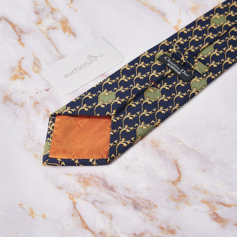 [Pre-owned] Dior Gold Motives Repeat Neckties