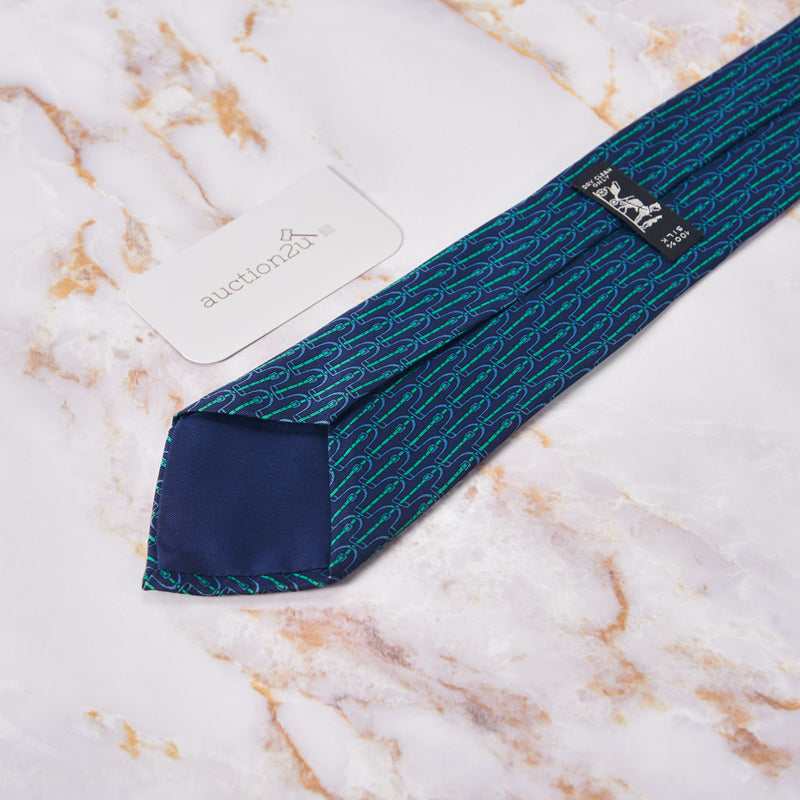 [Pre-owned] Hermes Belt Moties Linked Neckties