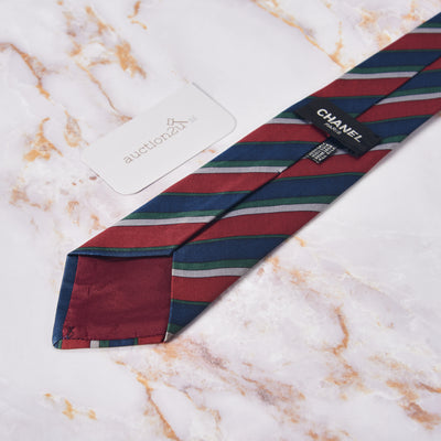 [Pre-owned] Chanel Stripe in 4 Colors Neckties