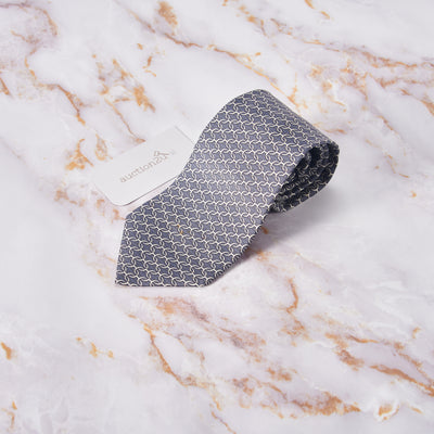 [Pre-owned] Hermes Gray Linked H Neckties
