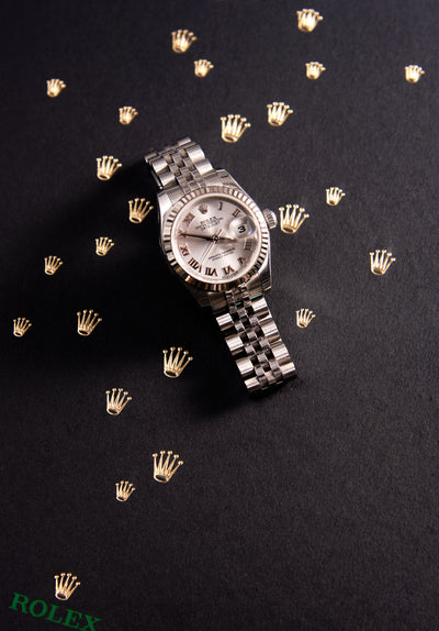 [Pre-milik] Rolex Lady-Datejust 179174-RHDRJ 26mm | Oystersteel &amp; Emas Putih, Dail Perak, Gelang Jubli