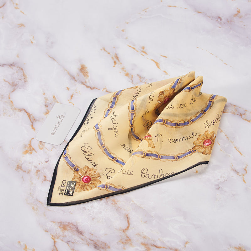 [Pre-owned] Celiné Eiffel Tower Square Scarf